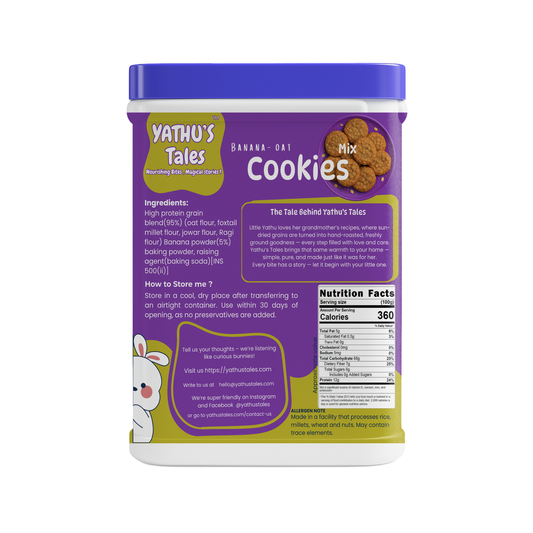 Yathu’s Tales – Banana Millets Cookies Mix | Healthy & Nutritious Snack for Kids