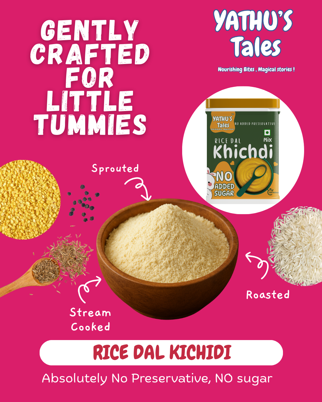 Yathu’s Tales – Rice Dal Khichdi Mix | Light & Easy to Digest Baby Food