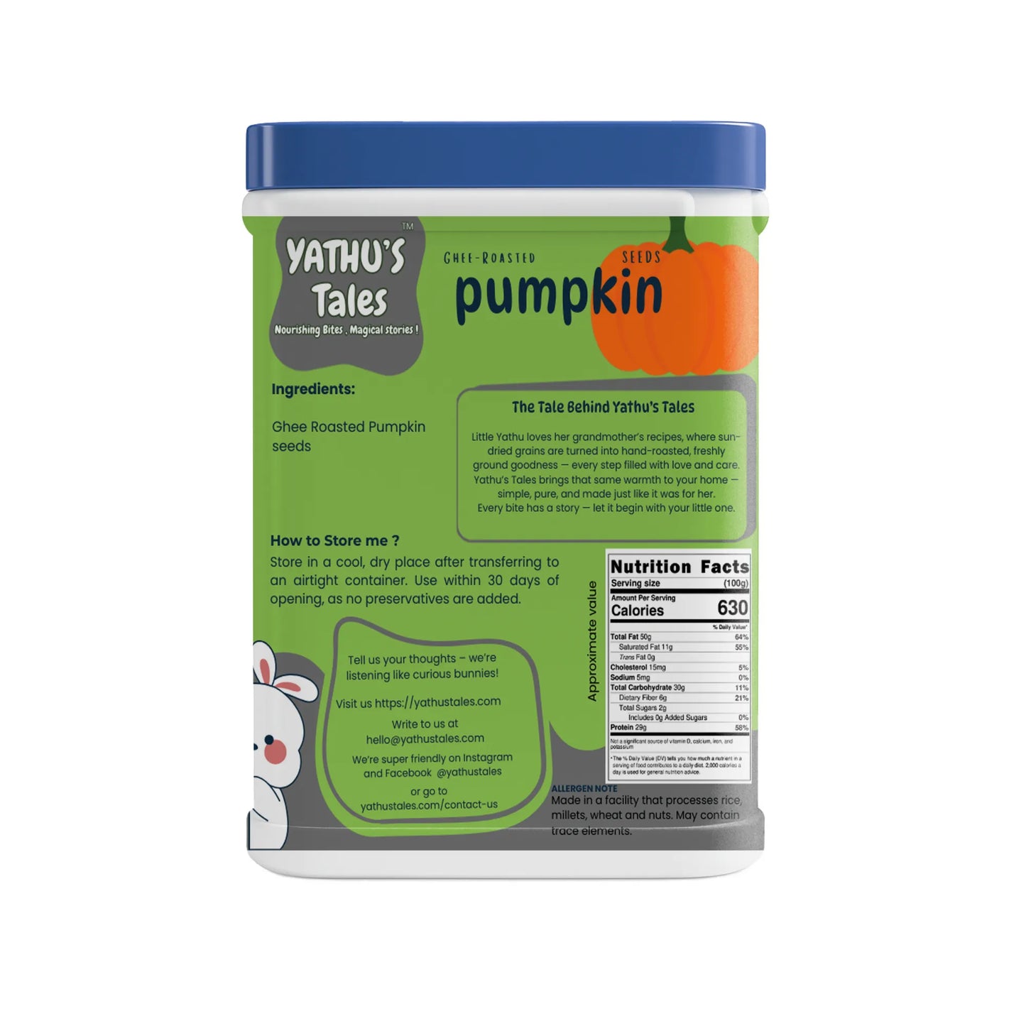Yathu’s Tales Ghee Roasted Pumpkin Seeds  Rich in Protein and Zinc